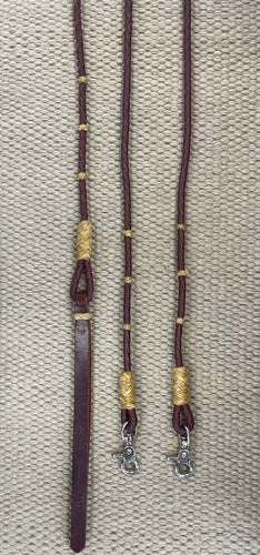 Romal Reins - RR26 - 4 Plait Latigo and Rawhide w/ Snap Ends 98