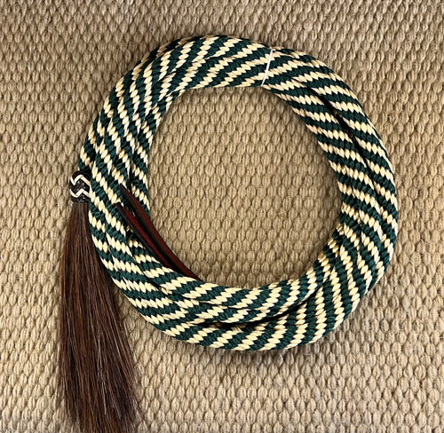 Get Down - GET44 - Double Diamond 7/16”x12’ Green and Tan Braided Poly