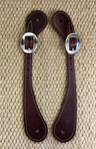 Spur Straps - SPS111 - Weaver Men's Swelled Burgundy Latigo