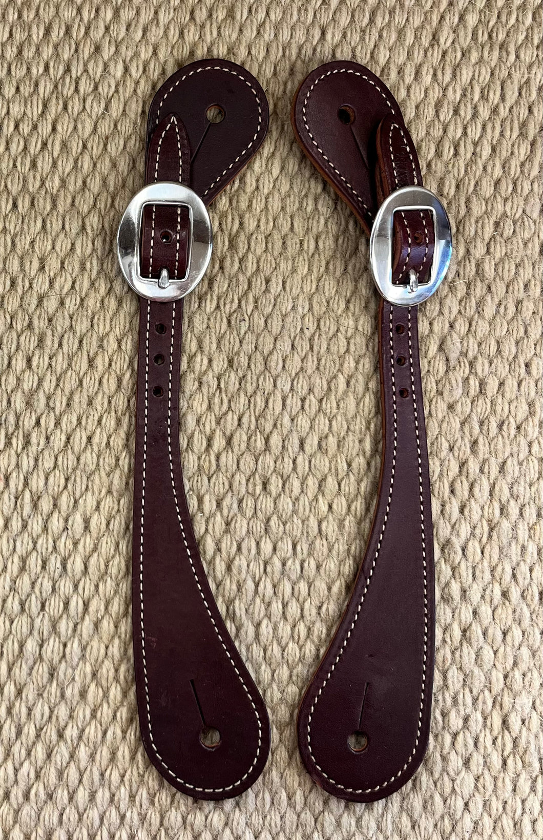 Spur Straps - SPS111 - Weaver Men's Swelled Burgundy Latigo