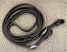 Closed Reins - CR30 - 5/8” 2 Plat Braid Barrel Reins Chocolate Harness