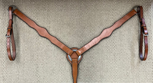 Breast Collar - BC18 - Plain Medium Oil Three Scallop