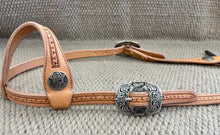 Headstall - HS314- Tony Pedrini Light Single Ear Carlos Border w/ Mincer Silver