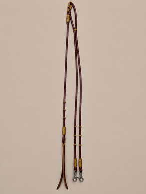 Romal Reins - RR26 - 4 Plait Latigo and Rawhide with Snap Ends 98
