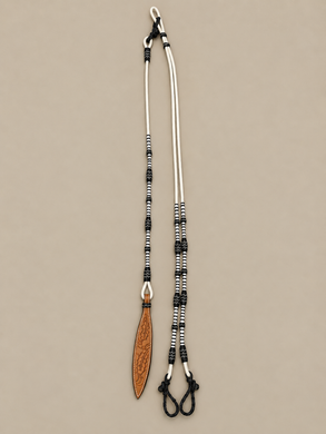 Romal Reins - RR32 - Braided Nylon Black and Natural California Accents 104