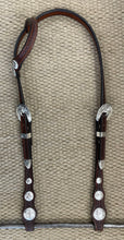 Headstall - HS296 - 5/8" Basket Brown Scalloped Single Ear