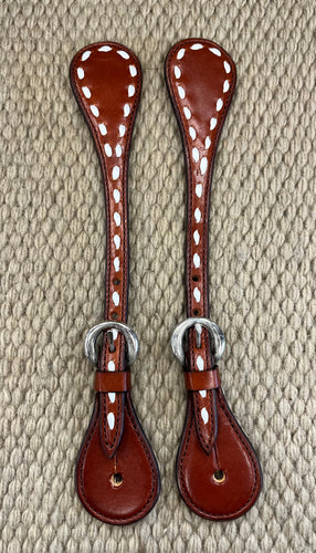 Spur Straps - SPS35 - Men's Dark Brown Straights w/ Buckstitch