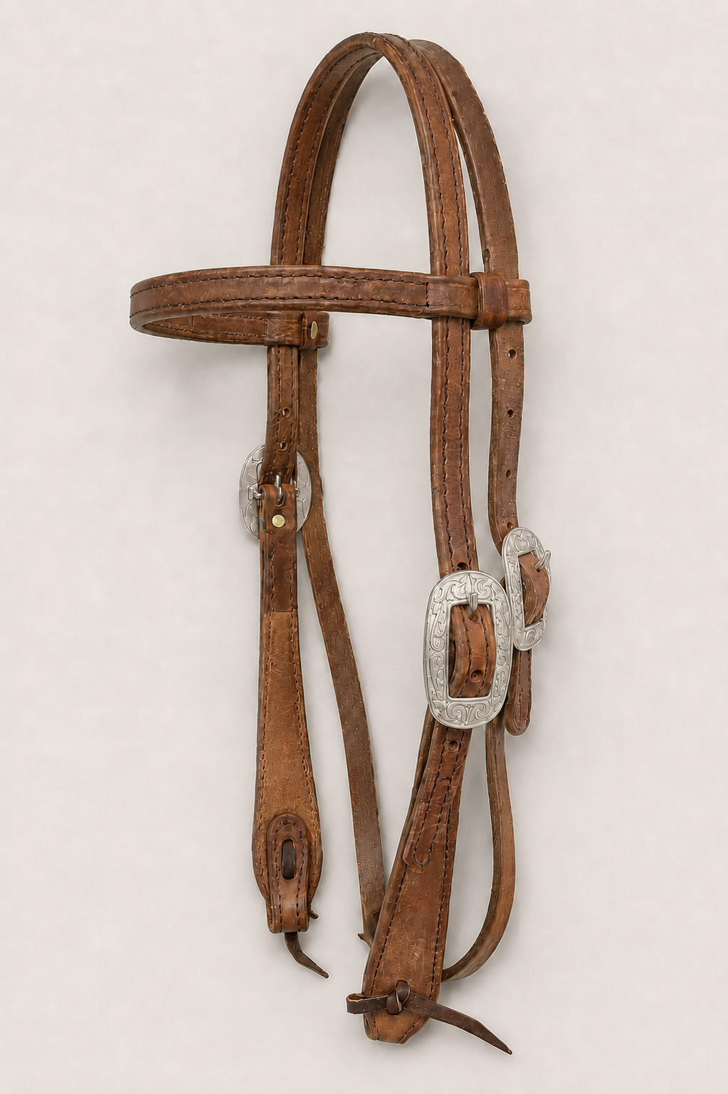 Headstall - HS291 -  5/8” Teardrop Cheek w/ Visalia Buckles & Tie Ends