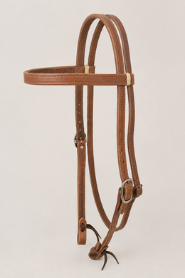 Headstall - HS209 - 3/4” Harness Browband with Tie Ends