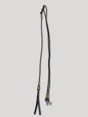 Romal Reins - RR09 - 4 Plait Chocolate with Rawhide and Snap Ends 94”