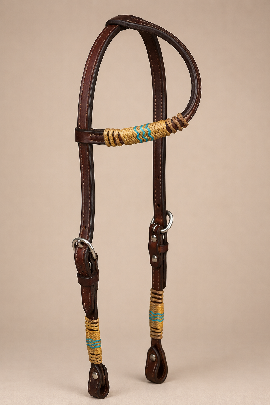 Headstall - HS184 - Chestnut Single Ear with Rawhide