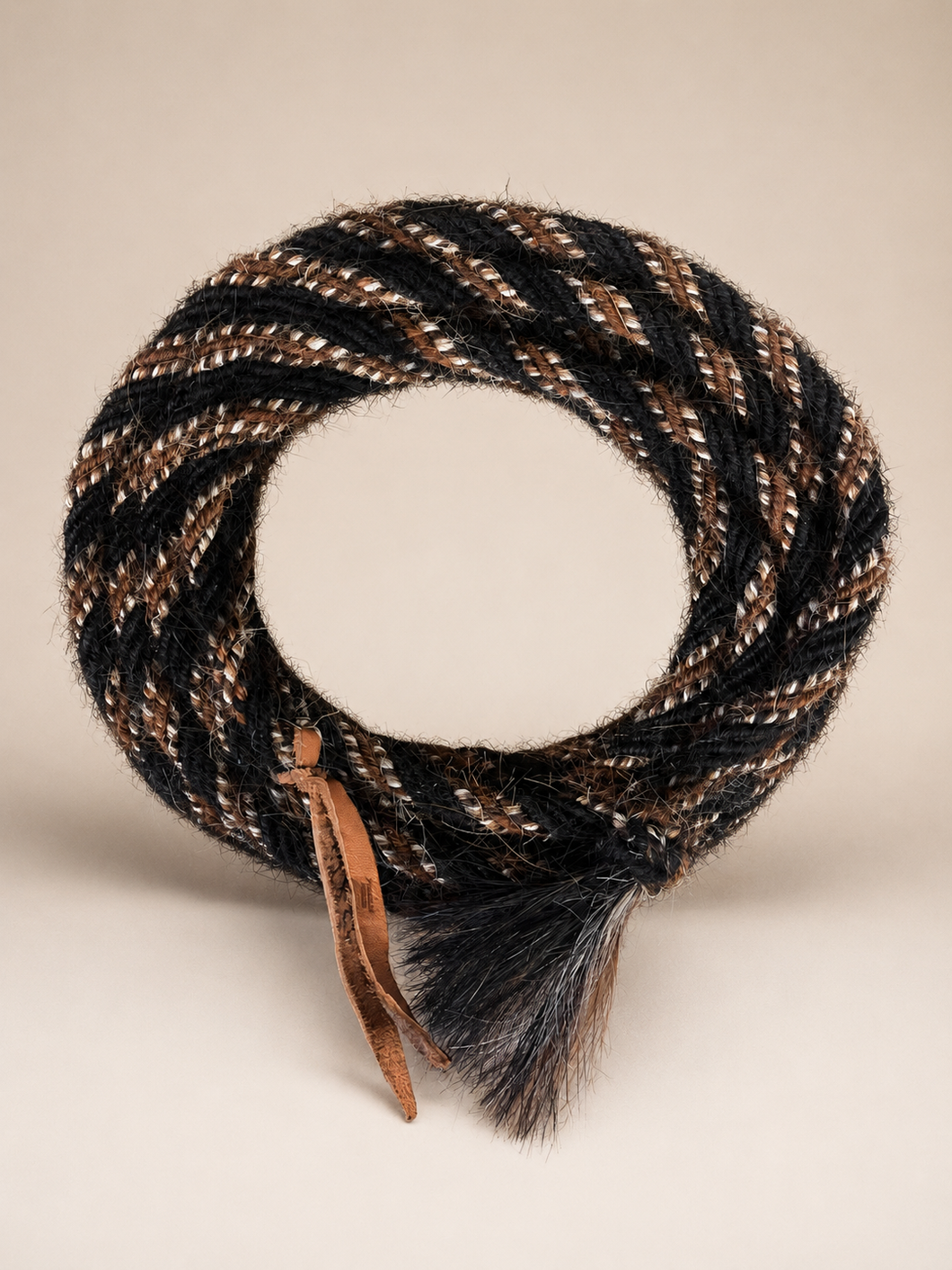 Mecate - MEC33 - 6 Stand Brown, Black and Cream Horse Hair