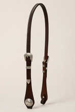Headstall - HS275 - 3/4" Brown Basketweave Split Ear with Silver Plated Trim