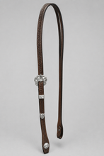 Headstall - HS261 - 1/2" Split Ear Antiqued Basketweave with Silver Plate Trim