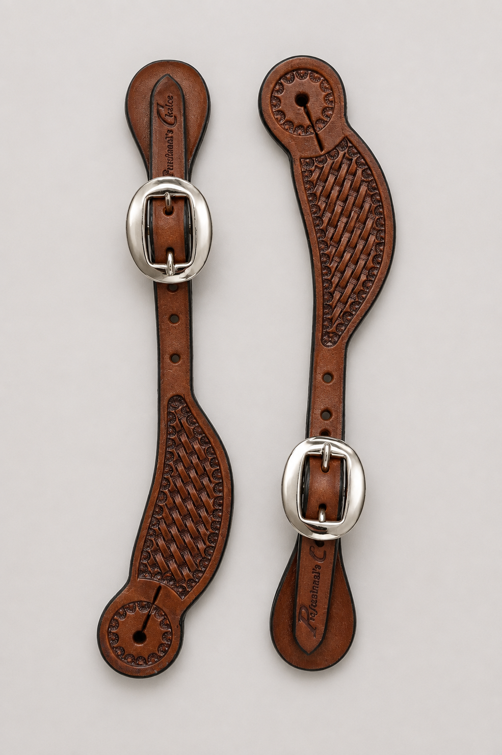 Spur Straps - SPS137 - Pro Choice Hombre Basketweave in Chestnut