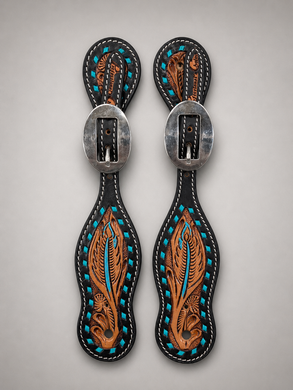 Spur Straps - SPS142 - Ladies Pro Choice Turquoise Feather