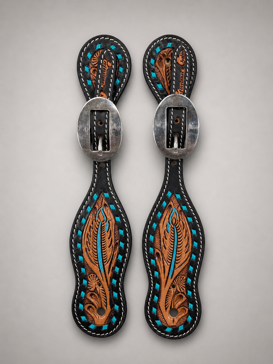 Spur Straps - SPS142 - Ladies Pro Choice Turquoise Feather