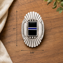 Jewelry - JWR17 - Sterling Silver Black Onyx & Lapis Inlay Stud Earrings