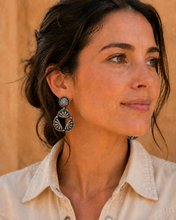 Jewelry - JWR19 - Tahe Navajo Sterling Silver Concho Dangle Earrings