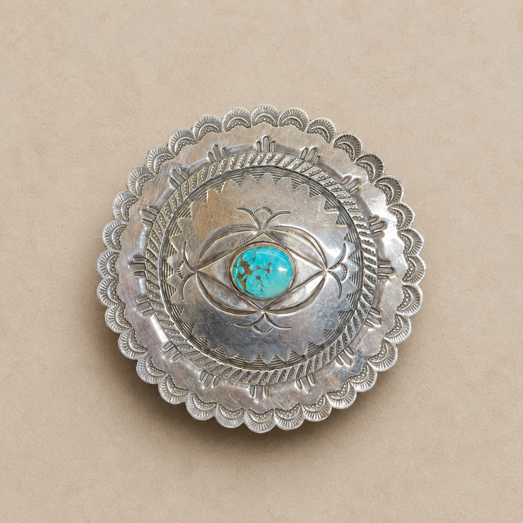 Jewelry - JWR19 - Sterling Silver Robert Marino Turquoise Belt Buckle