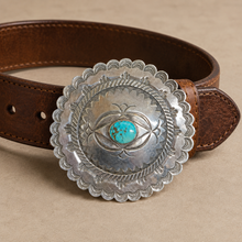 Jewelry - JWR19 - Sterling Silver Robert Marino Turquoise Belt Buckle