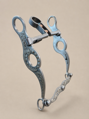 BIT - CE04 - Classic Equine Responder Shank Cowhorse Bit with Keyhole Double Roller