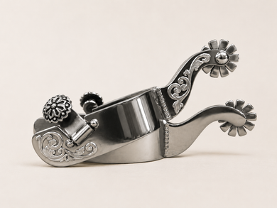 Spurs - SP10 - Tom Balding Ladies Stainless with Floral Overlay