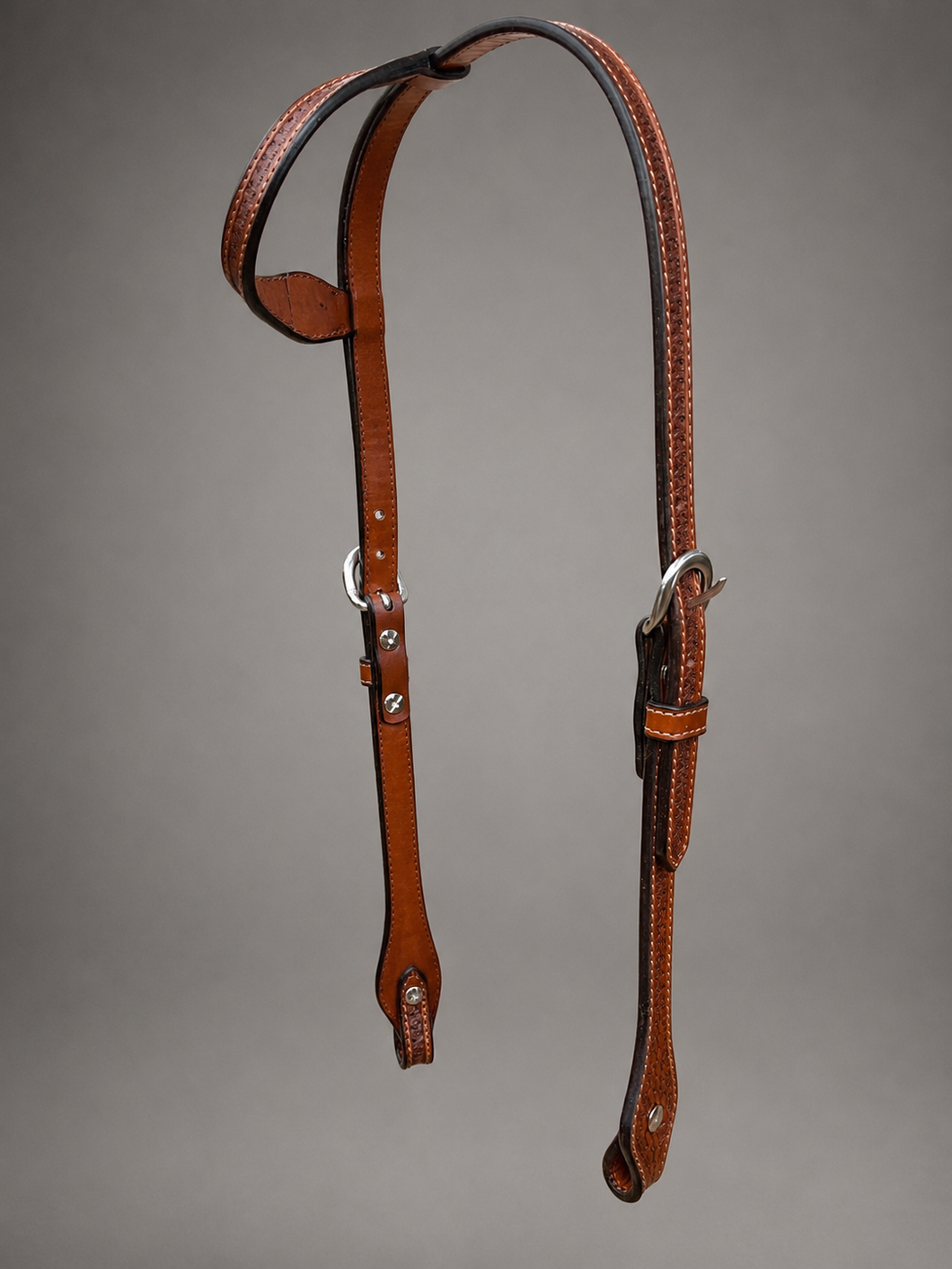 Headstall - HS67 - Basket Antiqued Single Ear