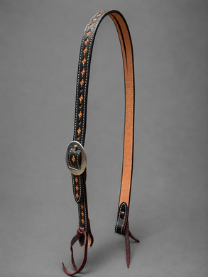 Headstall - HS171 - Ranahan Series Dark Skirting Diamond Stamped Split Ear