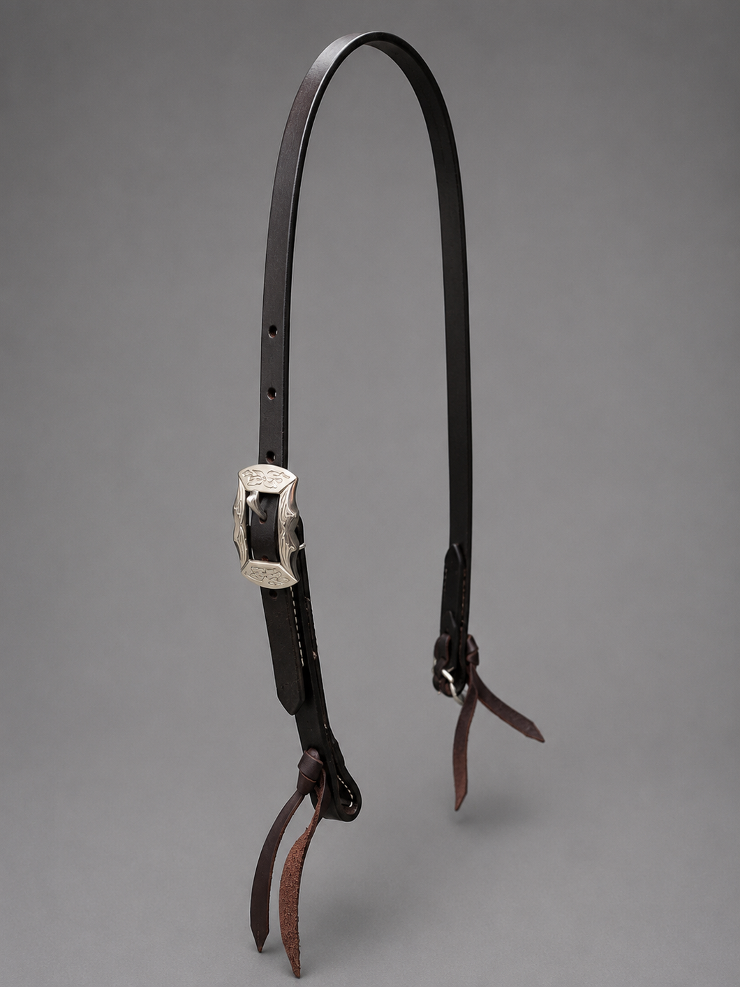 Headstall - HS21 - Chocolate Split Ear Headstall with Prescott Buckle