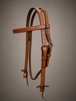 Headstall - HS116 - Plain Medium Oil with Latigo Ties