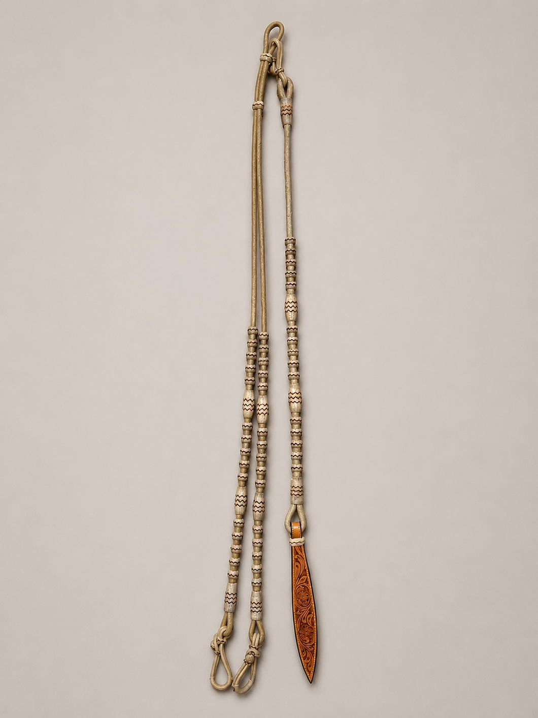 Romal Reins - RR82 - 32 Plait Natural w/ Caramel 104”
