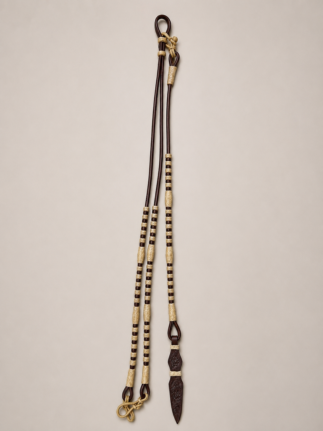 Romal Reins - RR110 - CA Equine Light Belting with Dark Knots 94