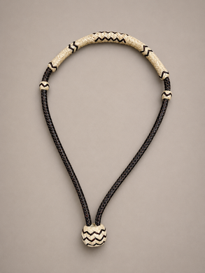 Bosal - B93 - 1/4” 12 Plait Latigo and Natural Rawhide Noseband w/ Black Accents