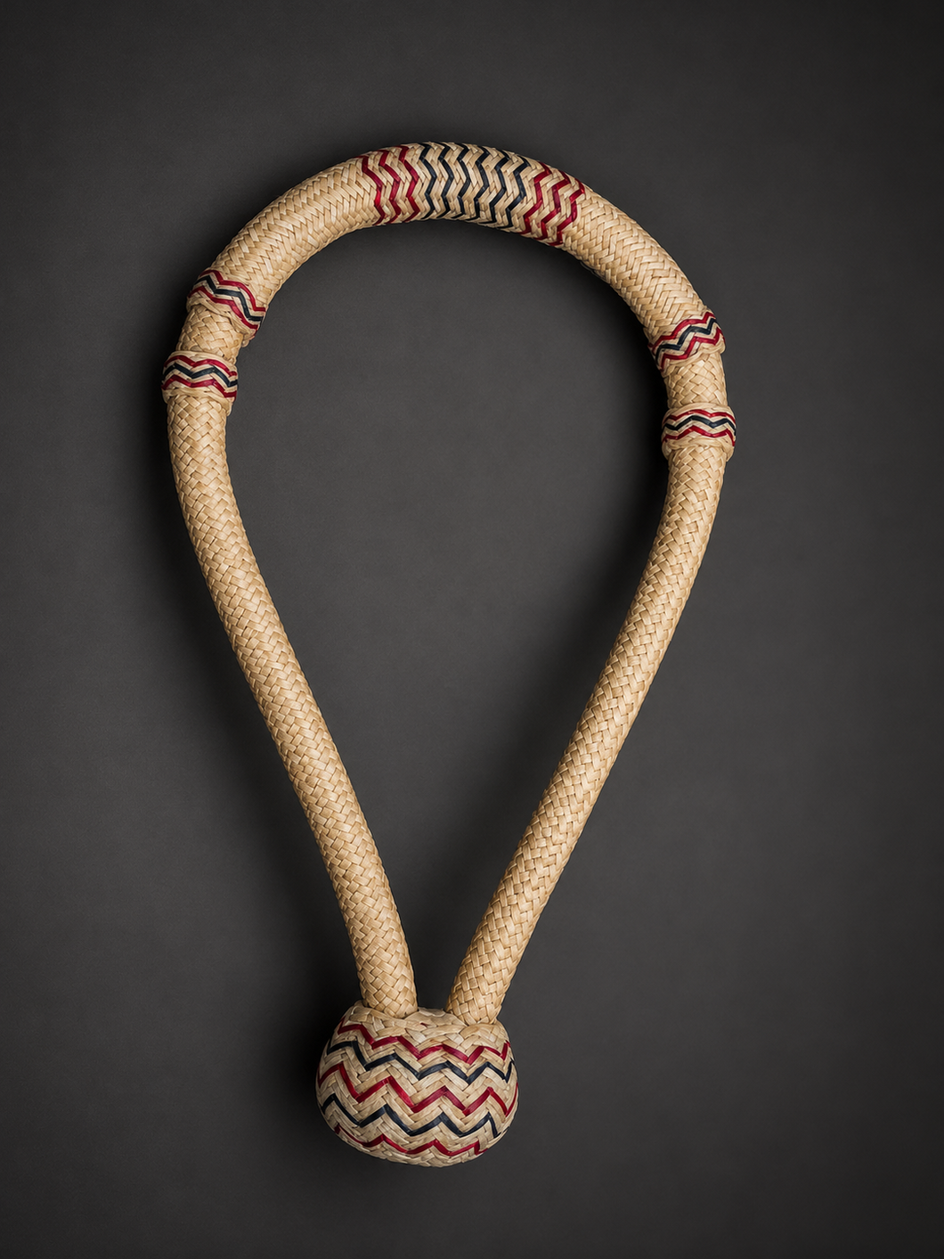 Bosal - B96 - 5/8” 32 Plait Natural Rawhide w/ Red and Black Accents