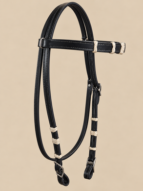 Headstall - HS411 - Black with Rawhide Accents