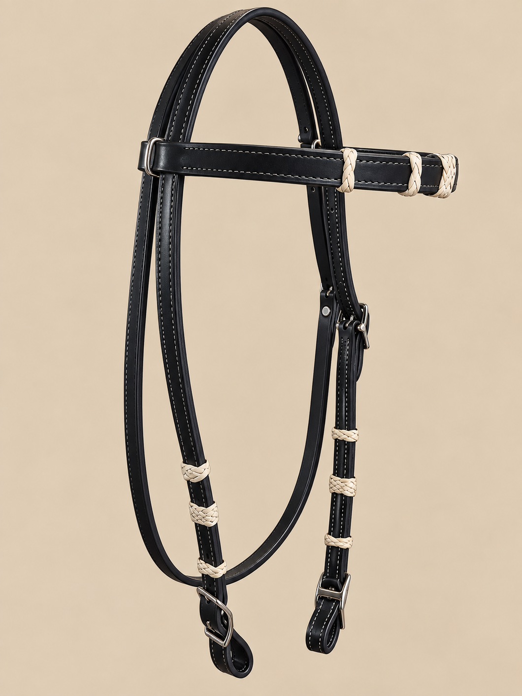 Headstall - HS411 - Black with Rawhide Accents