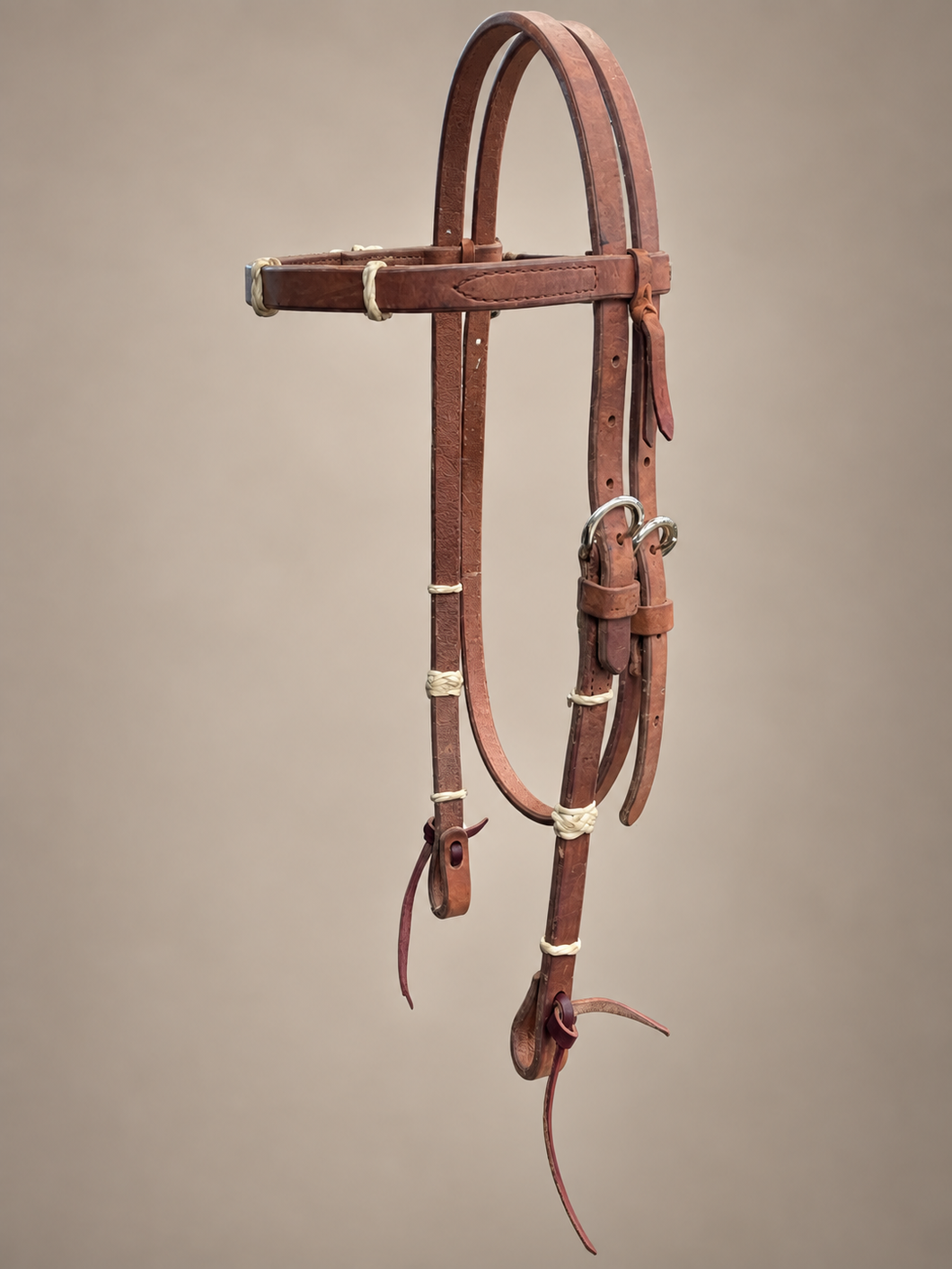 Headstall - HS413 - Herman Oak Browband with Rawhide Accents