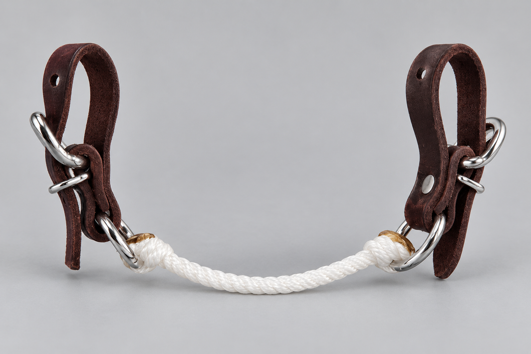 CURB STRAP - CS42 - Rope with Latigo Leather