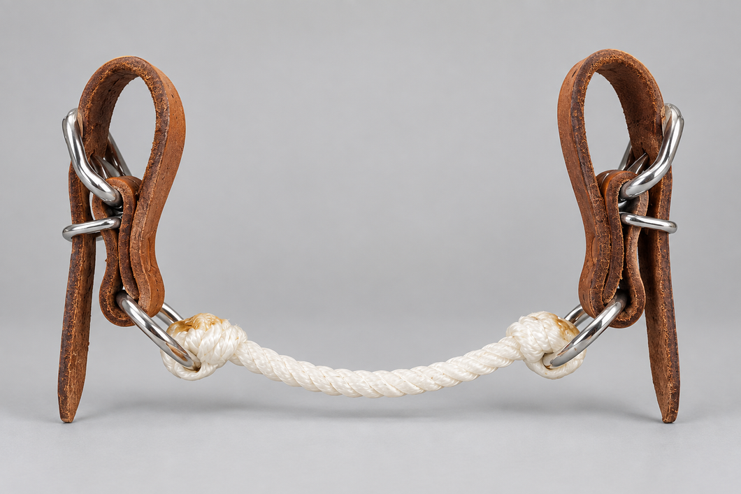 Curb Strap - CS49 - Rope with Harness Leather
