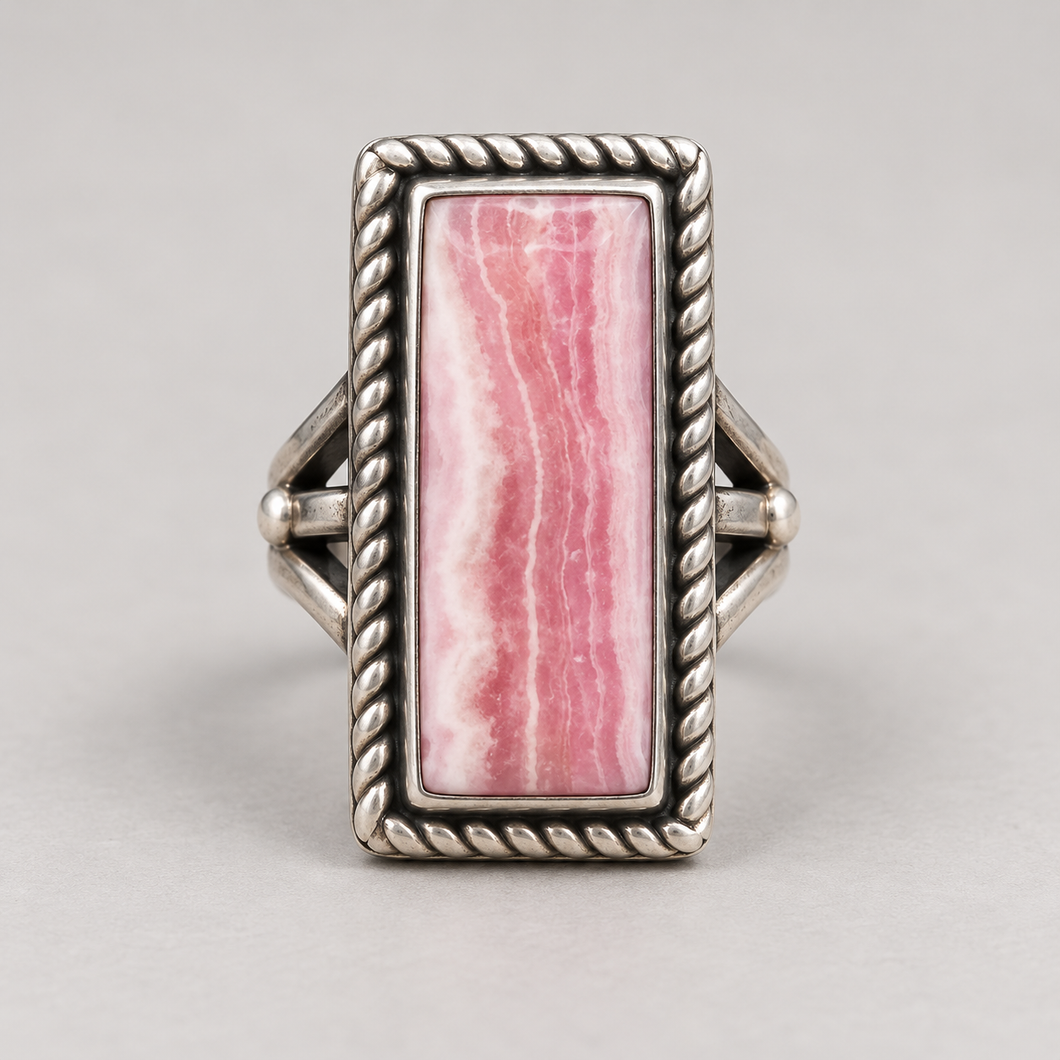 Jewelry - JWR23 - Rhodochrosite Sterling Silver Ring Size 6 1/2