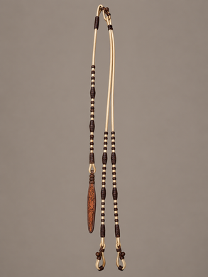 Romal Reins - RR16 - 30 Plait George Moore Natural, Caramel Buttons and Black Accents 110