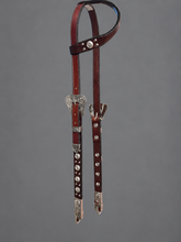 Headstall - HS406 - 5/8" Tapper Sliding Ear with Silver Overlay