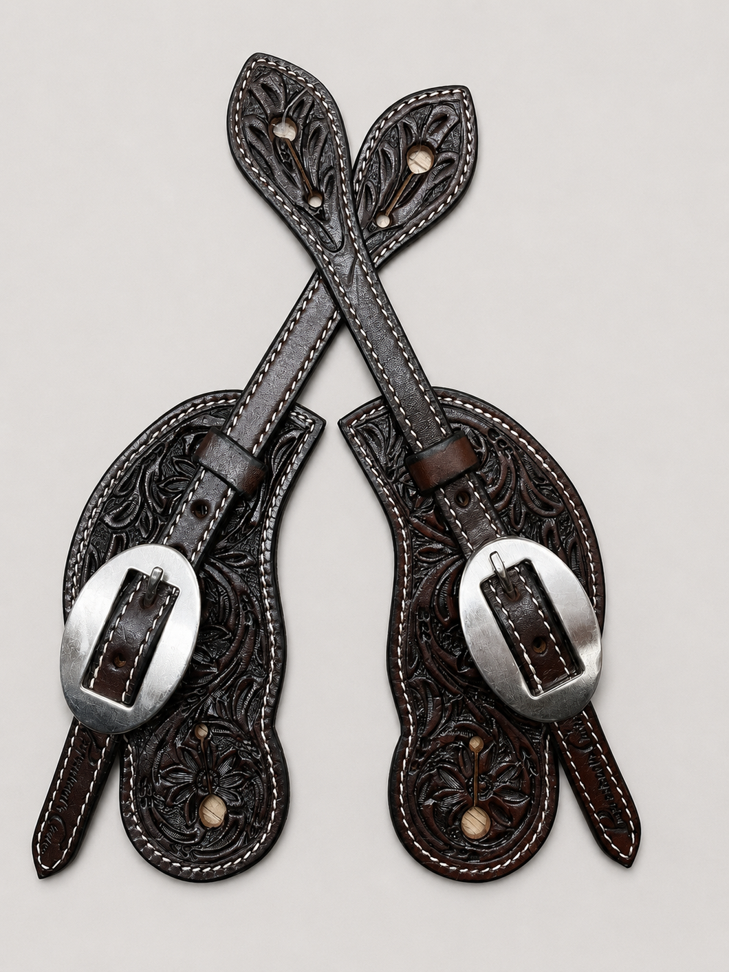 Spur Straps - SPS148 - Pro Choice Mens Chocolate Floral Buckaroo