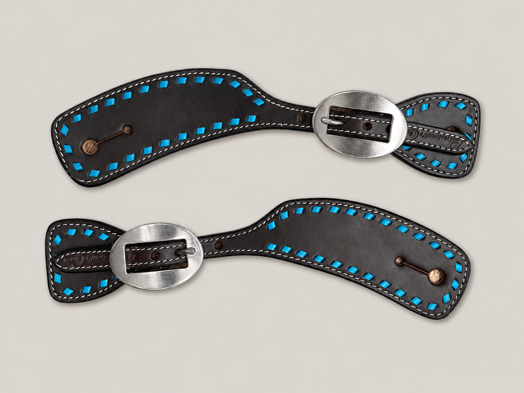 Spur Straps - SPS144 - Ladies Turquoise Buckstitch