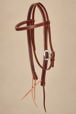Headstall - HS409 - 3/4” Burgundy Latigo Leather Browband