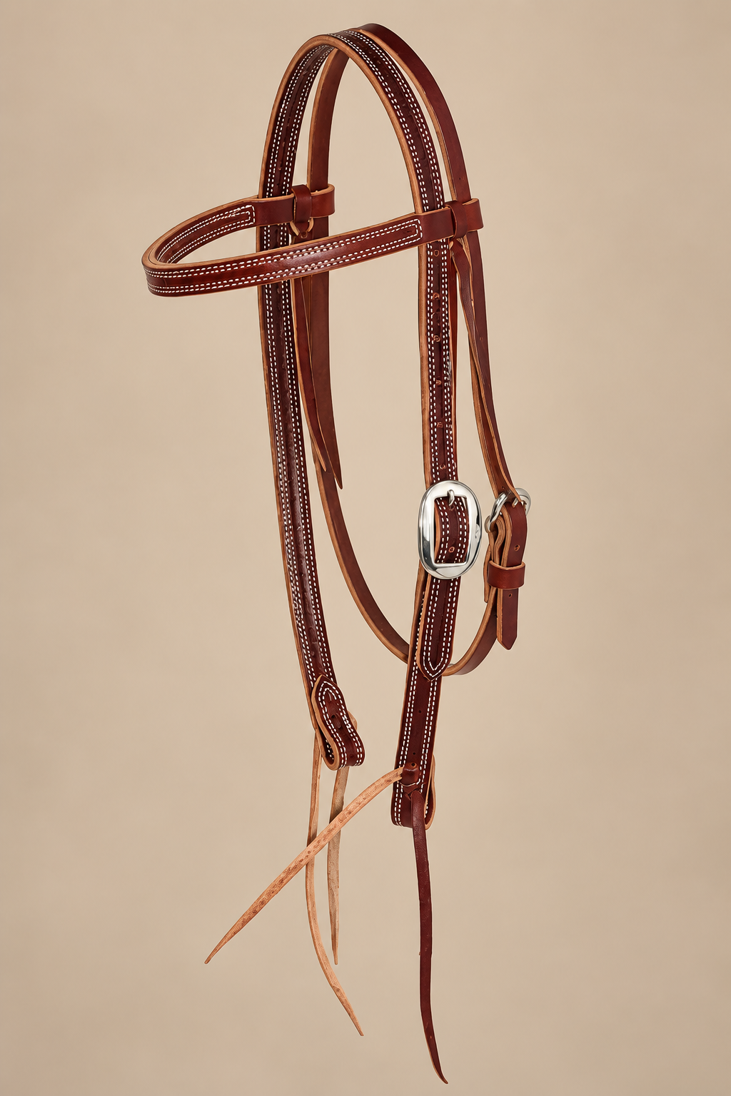 Headstall - HS409 - 3/4” Burgundy Latigo Leather Browband