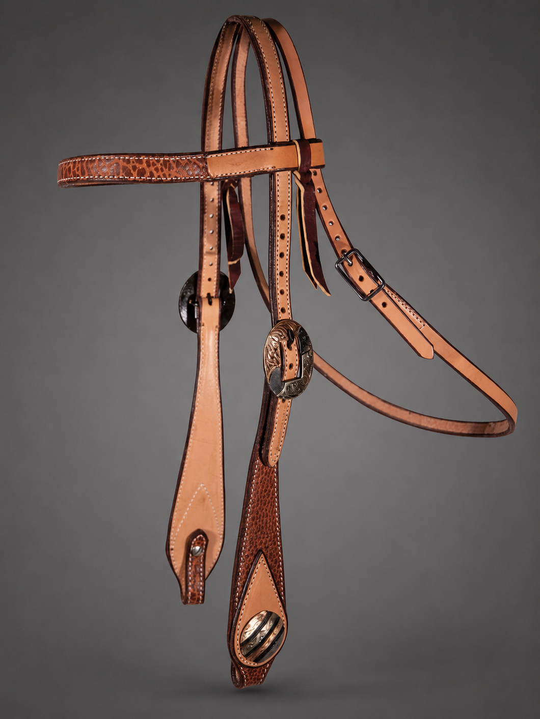 Headstall - HS335 - Pro Choice Tan Browband Swell Cheek Bison