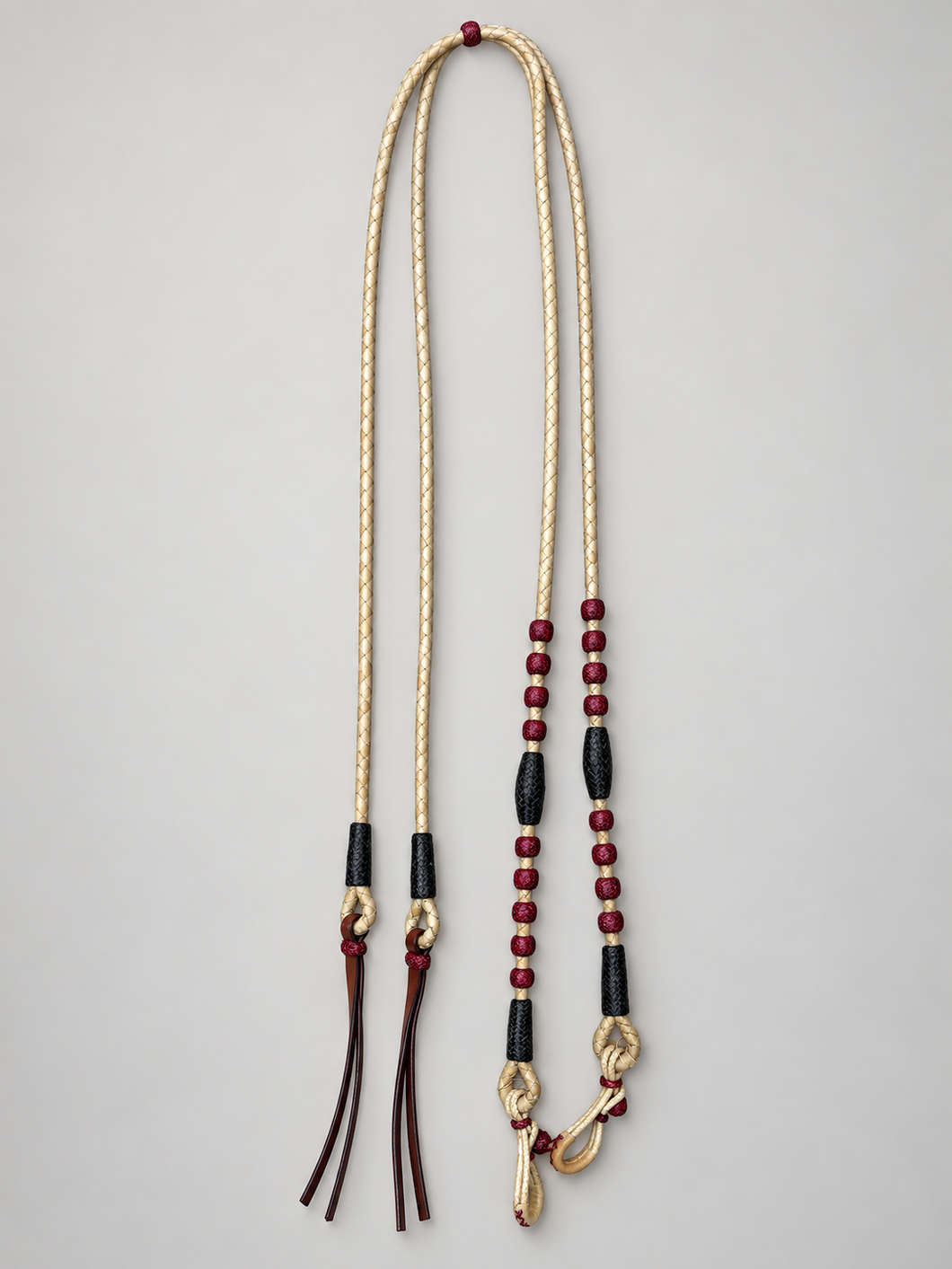 Split Reins - SR45 - Rawhide with Rawhide Connectors