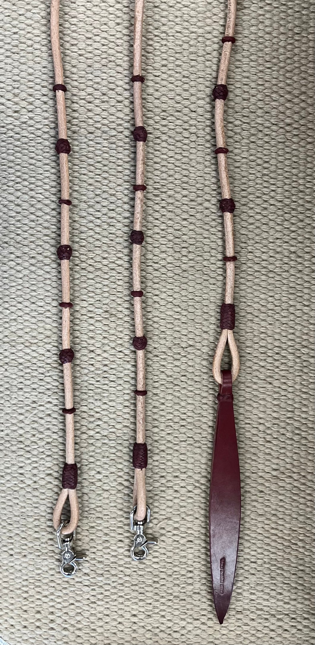Romal Reins - RR110 - CA Equine Light Belting w/ Dark Knots 94
